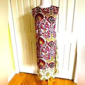 DRIES VAN NOTEN Multicolor Sleeveless Midi Dress 8-10 EUC